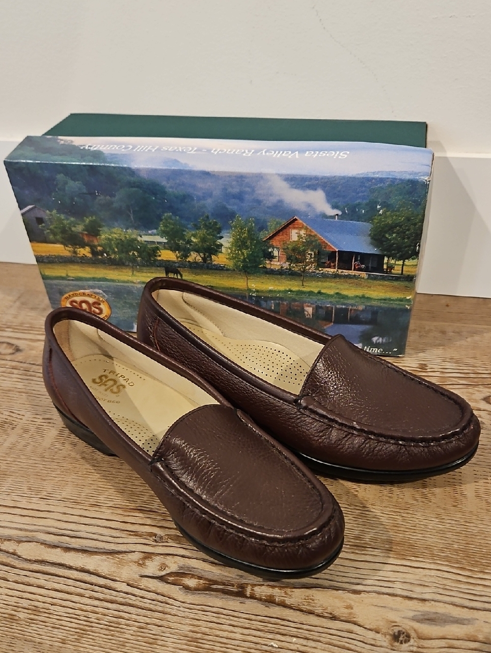SAS Dark Brown Leather Slip-On Moccasins
